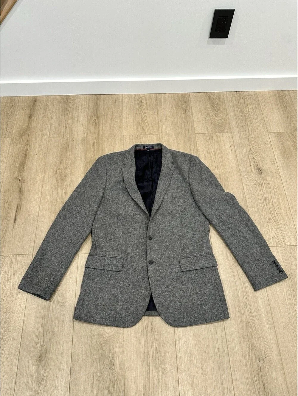 J.Crew Ludlow Mens Sport Coat Blazer Two Button Gray Yorkshire Tweed 44L